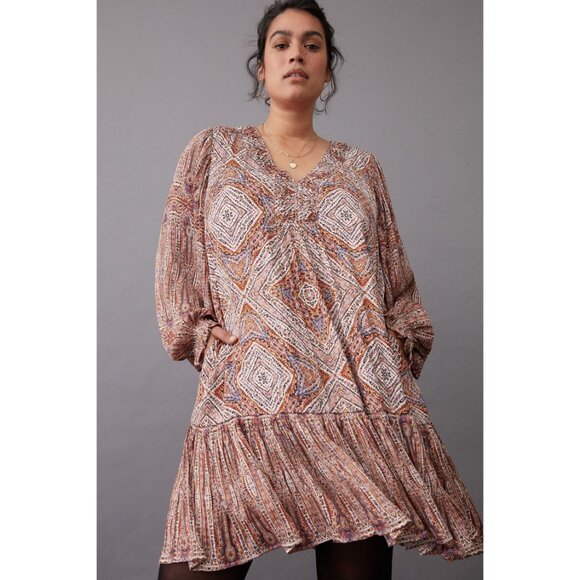 Anthropologie Sabia Flounced Tunic Dress M - Picture 2 of 8